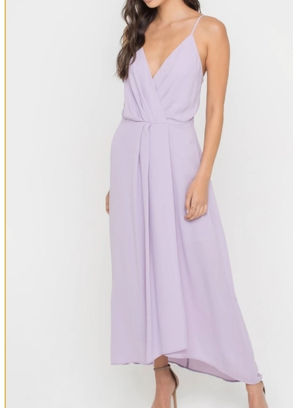 All in Favor Dresses & Skirts - All in Favor lilac v-neck midi wrap dress NWT